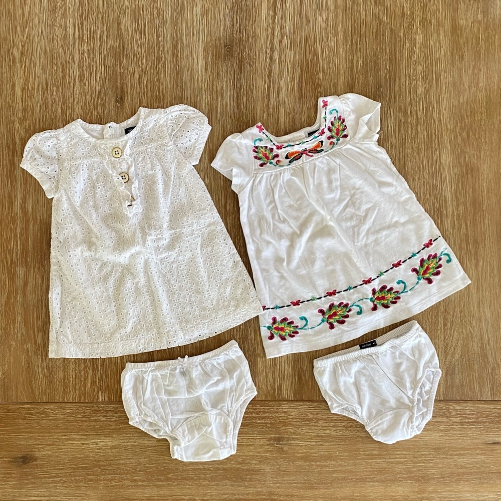 Gap Kids Toddler Girls’ White Eyelet Embroidered Dress Bundle
